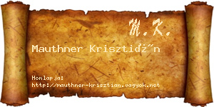 Mauthner Krisztián névjegykártya